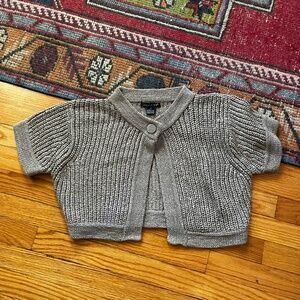 August Silk Women's Knit Short Sleeve Cardigan shrug M